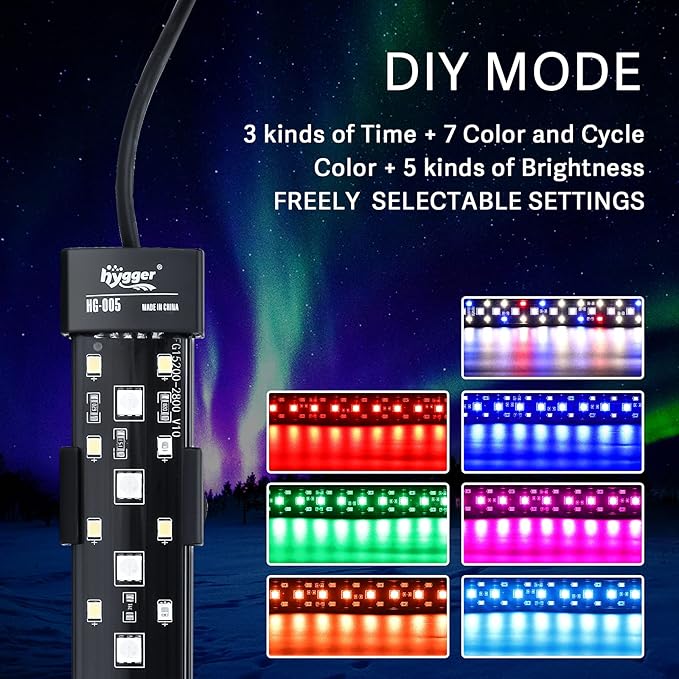 hygger 24/7 Mode Submersible Aquarium LED Light, Full Spectrum Hidden Fish Tank - Image 2