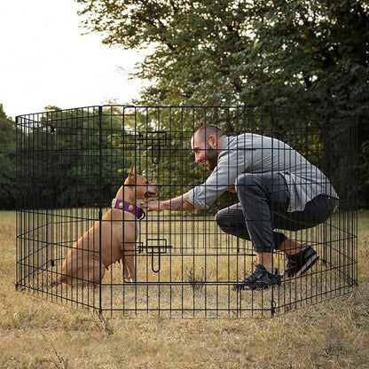 Dog Pen Pet Playpen Dog Fence Indoor Foldable Metal Wire Exercise Puppy Play - Image 7