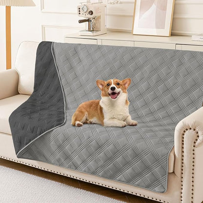 hyha Waterproof Dog Blanket, Reversible Pet Bed Blanket, Soft Sofa Couch Cover by hyha