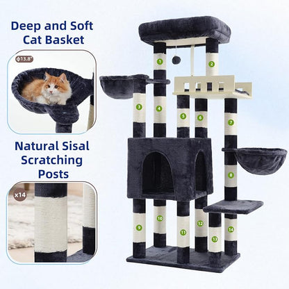 Cat Tree for Indoor Cats Large Adult, Heavy Duty Cat Tree for Large Cats 20 lbs+ - Image 5