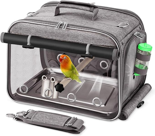 Suertree Bird Carrier Airline Approved, Bird Travel Cage by Suertree