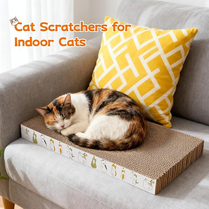PatiencET Cardboard Cat Scratcher Pads, Double-Sided, Catnip Included, - Image 6