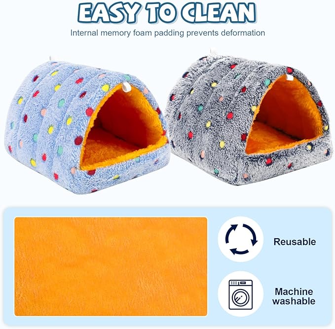 2 Pack Bird Nest House, Hanging Hammock Fluffy Parrots Bird Bed - Image 4