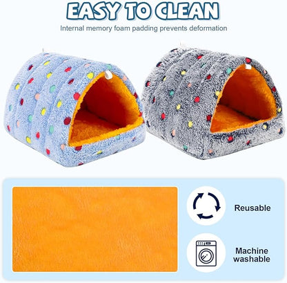 2 Pack Bird Nest House, Hanging Hammock Fluffy Parrots Bird Bed - Image 4