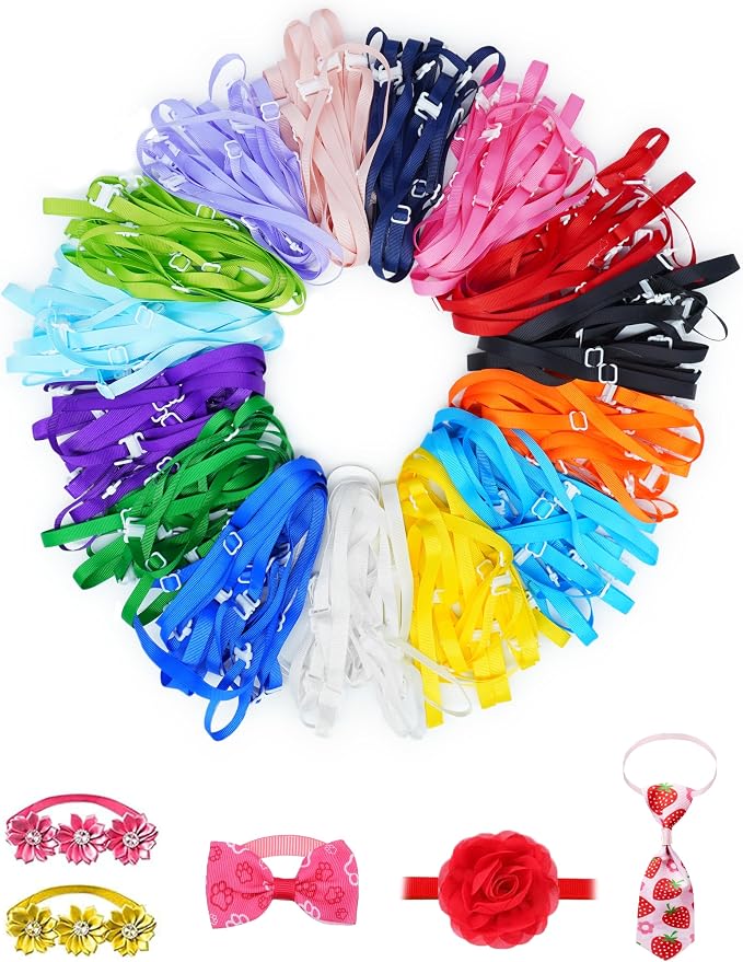 PET SHOW 150 Pack Dog Bow Tie Straps DIY Extension Strap by PETSHOW