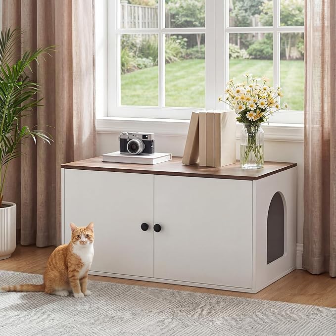 HOOBRO Cat Litter Box Enclosure, Hidden Litter Box Furniture - Image 2
