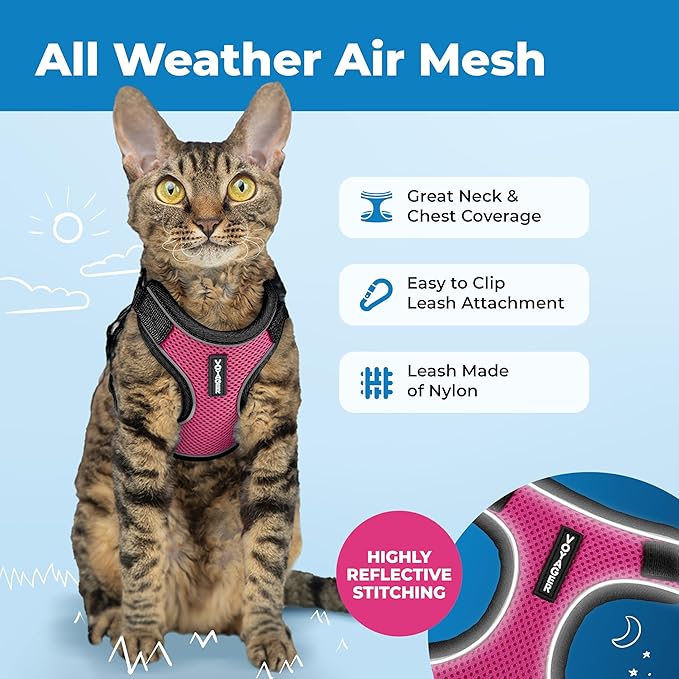 Voyager Escape-Proof Step-in Lock Cat Harness & 5ft Neoprene-Handle Leash Set - Image 3