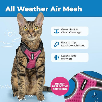 Voyager Escape-Proof Step-in Lock Cat Harness & 5ft Neoprene-Handle Leash Set - Image 3
