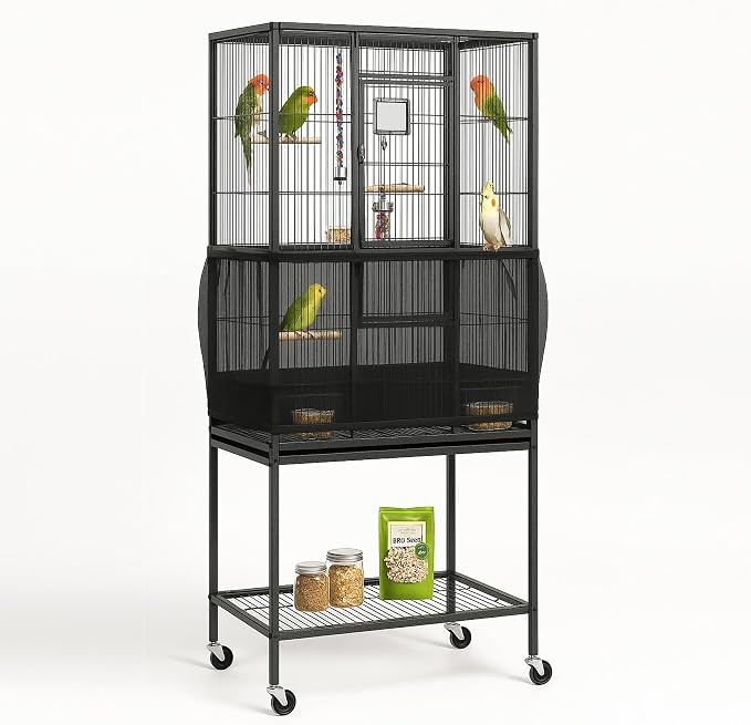 Universal Bird Cage Seed Catcher Universal Mesh Skirt Cover Stretchy Small by TweetinginStyle