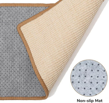 FUKUMARU Cat Scratcher Mat, 23.6 X 15.7 Inch Natural Sisal Cat Scratch Mats - Image 3