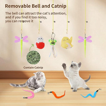 Interactive Cat Toys, 1 Interactive Wand, 8 Assorted Teaser Refills and 3 - Image 3