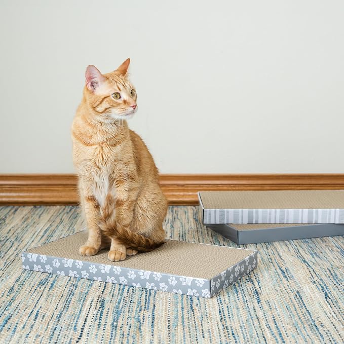 Kitty City Cat Scratcher– 3-Pack Durable Corrugated Cardboard Scratch Pads - Image 4