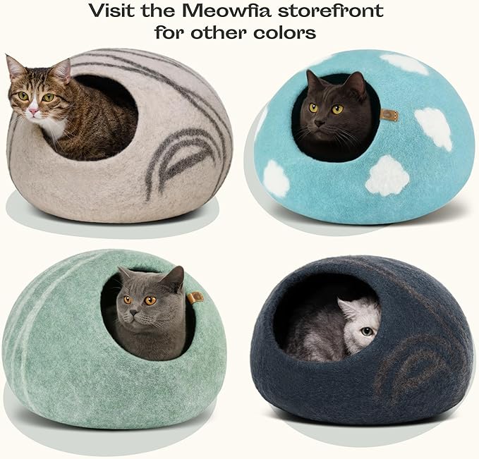 MEOWFIA Cat Cave – Premium Felt Cat Bed - Image 6