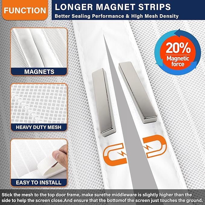 Magnetic Screen Door, Keep Bugs Out, Pet & Kid Friendly，Works - Image 6