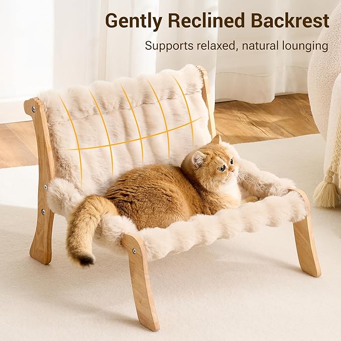 Solid Wood Cat Couch Bed for Indoor Cats, Modern Cat Sofa - Image 4