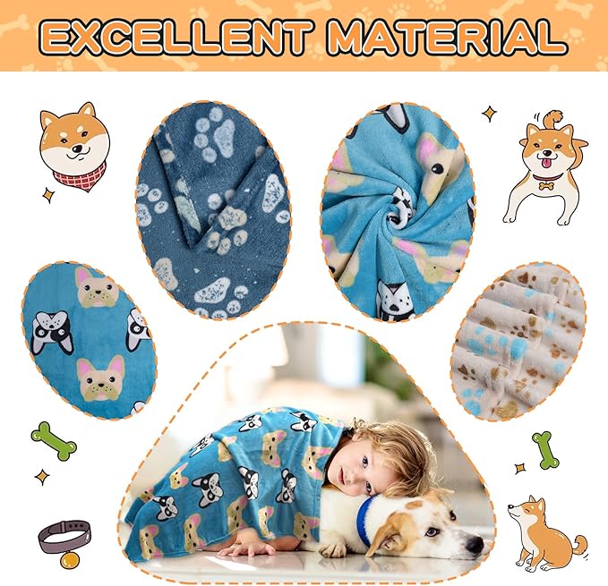 Rezutan Dog Blanket for Medium Dogs, 1 Pack 3 Premium Soft Cat Puppy Blankets - Image 3