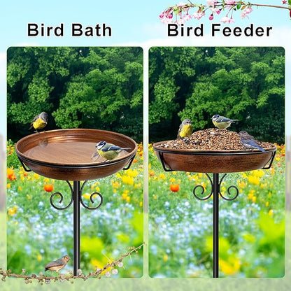 38In Freestanding Bird Bath for Outside, Detachable Birdbaths - Image 5