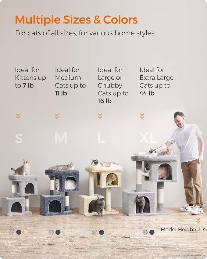 Feandrea Cat Tree, 26.4-Inch Cat Tower, Plush Condo - Image 7