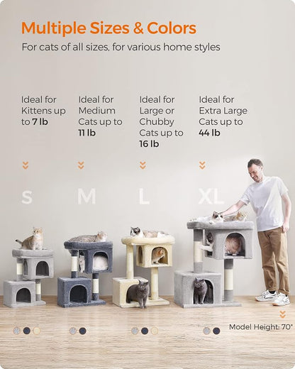 Feandrea Cat Tree, 26.4-Inch Cat Tower, Plush Condo - Image 7