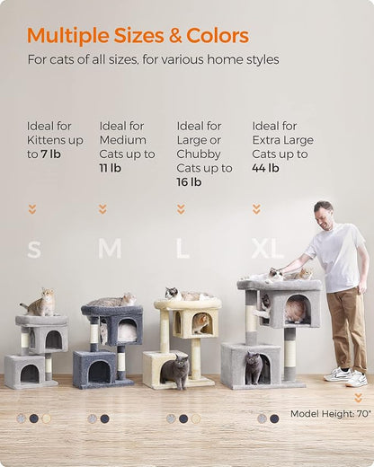 Feandrea Cat Tree, 33.1-Inch Cat Tower, Plush Condo - Image 7