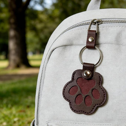 3PCS Cats & Dogs Pet Paw Print Keychain – White Leather Memorial Keychain Holds - Image 3