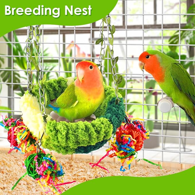 KATUMO Conure Nest, Bird Breeding Bed Cockatiel Snuggle Nest Parakeet Swing Bed - Image 4