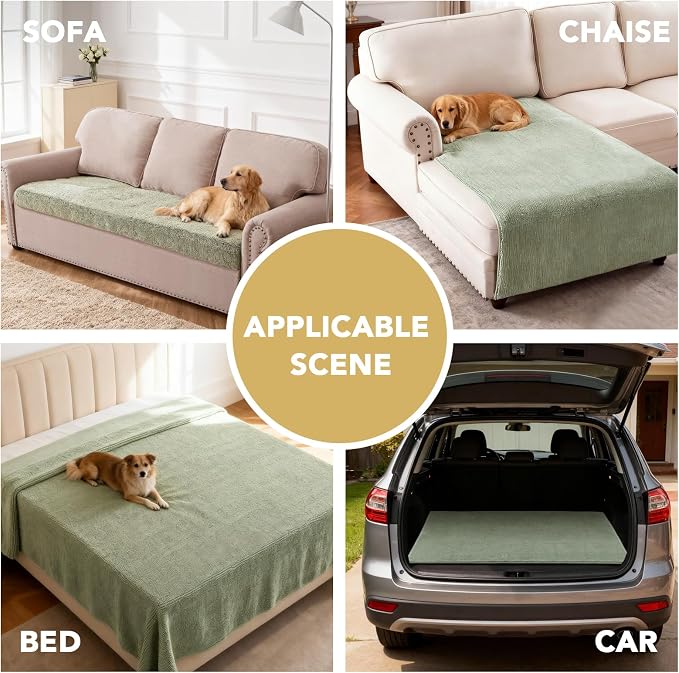 H.VERSAILTEX Non Slip Pet Couch Cover Chenille Dog Bed Protector Thick Soft - Image 6