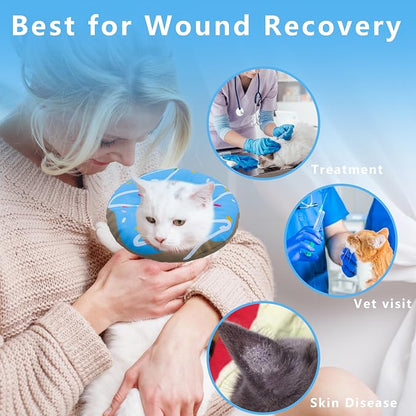 Cat Cone Collar Soft, Adjustable Cat Recovery Collars Kitten Cones to Stop - Image 5
