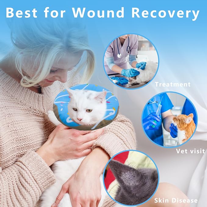 Cat Cone Collar Soft, Adjustable Cat Recovery Collar Kitten Cones to Stop - Image 5