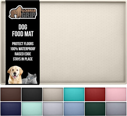 GORILLA GRIP 100% Waterproof Raised Edge BPA Free Silicone Pet Feeding Mat by GorillaGrip