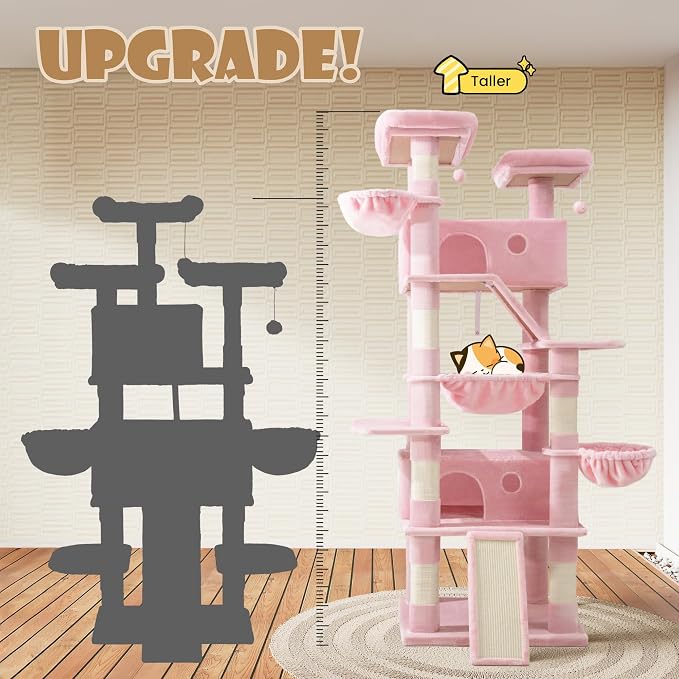 SHA CERLIN 81in Multi-Level Tall Cat Tree Tower - Image 4