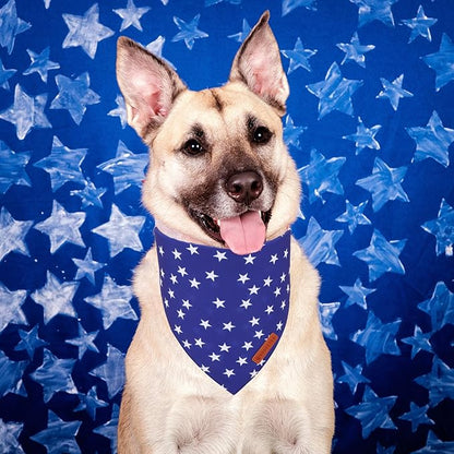 ADOGGYGO Star Dog Bandana 2 Pack, Reversible Red Blue Patriotic Pet Scarf Bib - Image 3