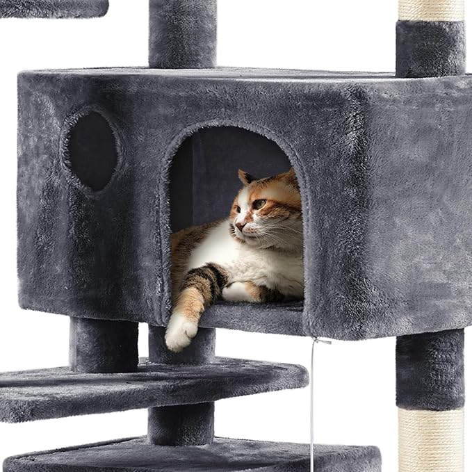 Yaheetech 70in Multi-Level Cat Tree Tall Cat Tower Cat Furniture - Image 4