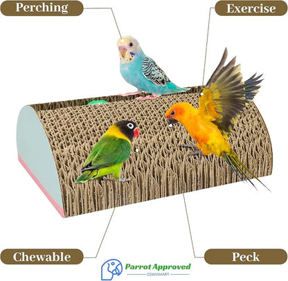 Parrot Cardboard Toy with Jingle Bells Bird Cage Perches Toy - Image 4