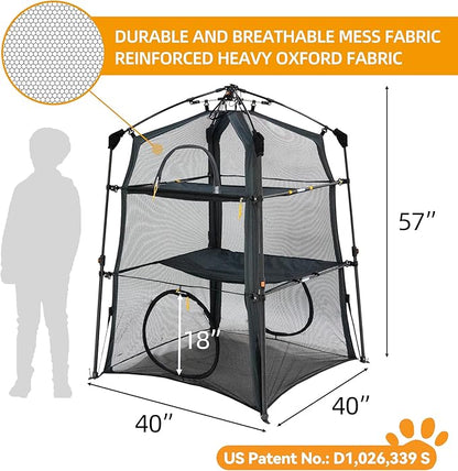 Automatic Pop-Up Cat Enclosure|3-Tier Cat Tent|Cat Cage|Outdoor Catio - Image 5