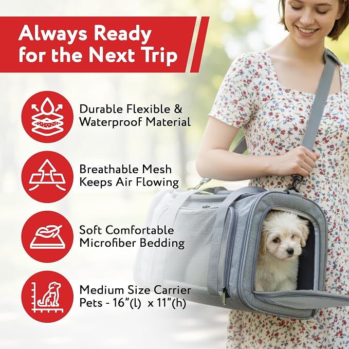 dbest Products Pet Smart Cart Sport, Soft Sided Collapsible Cat Carrier Airline - Image 7
