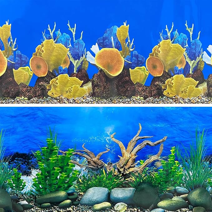 Aquarium Background Seabed Coral Rock Water Plants Fish Tank Backdrop 10 20 by XCNO
