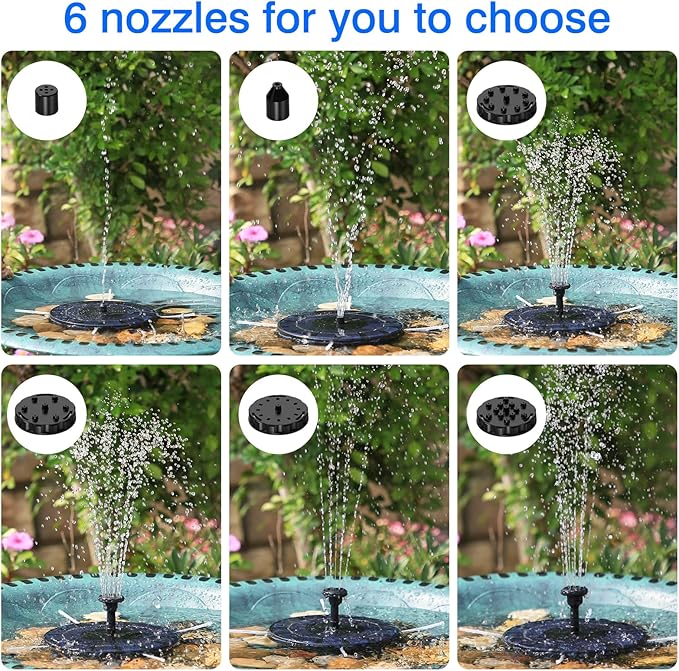 AISITIN 2.5W Solar Bird Bath Fountain Pump, Solar Fountain - Image 5