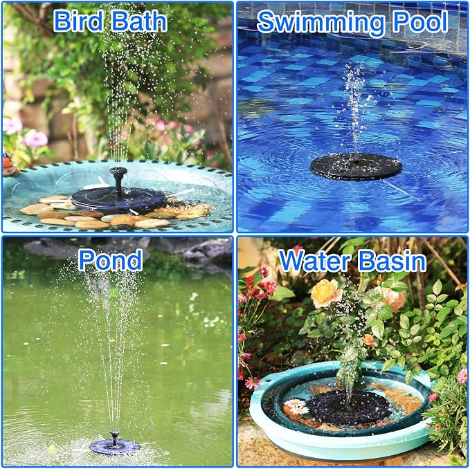 AISITIN 2.5W Solar Bird Bath Fountain Pump, Solar Fountain - Image 3