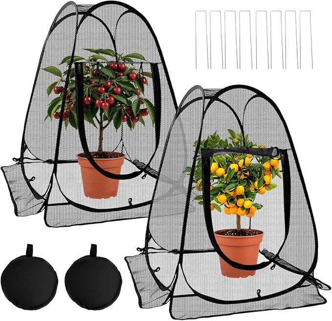 2 Pack 28 x 28 x 32 Inch Pop-up Gardening Net Cover by Anxingo