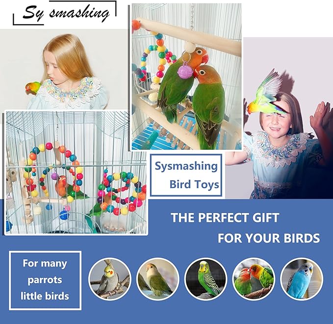 22 Packs Bird Parakeet Cockatiel Toys, Parrot Swing Chewing Hanging Toy - Image 6