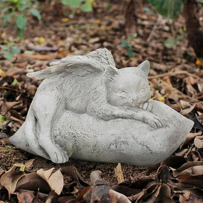 Holiberty Cat Angel Figurine Memorial Pet Stone Statue - Image 3
