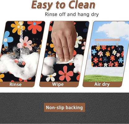 Abstract Groovy Flower Dog Food Mat - Image 4