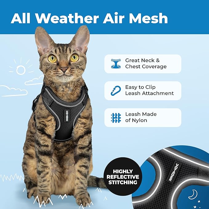Voyager Escape-Proof Step-in Lock Cat Harness & 5ft Neoprene-Handle Leash Set - Image 3