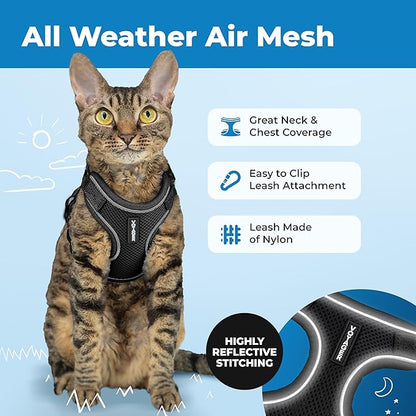 Voyager Escape-Proof Step-in Lock Cat Harness & 5ft Neoprene-Handle Leash Set - Image 3
