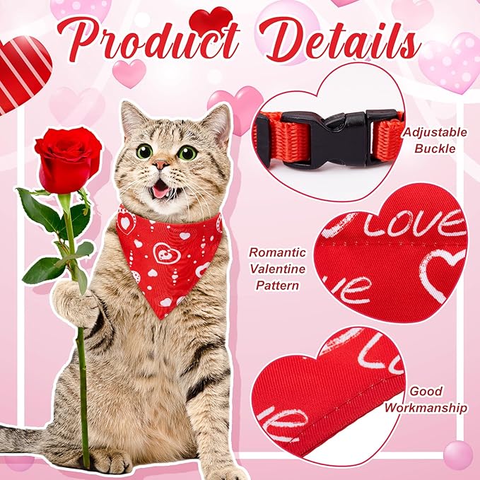 Sanwuta 10 Pcs Mother's Day Cat Collar Bandanas, Breakaway Adjustable Kitty - Image 5