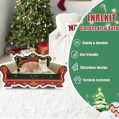 Luxury Cardboard Cat Scratcher Sofa Bed, Couch Shaped Scratching Board - Image 6