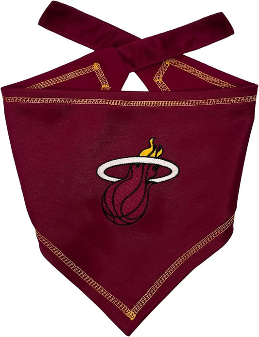 Pets First NBA Miami Heat TIE Bandana, Size Small/Medium. Dog Bandana Scarf Bib by PETSFIRST