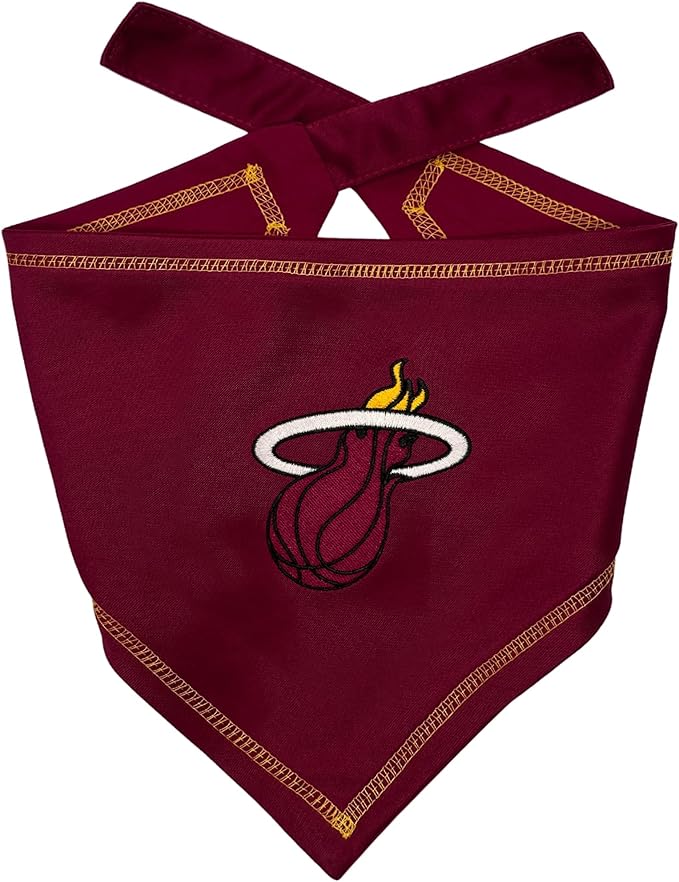 Pets First NBA Miami Heat TIE Bandana, Size Large/X-Large. Dog Bandana Scarf Bib by PETSFIRST