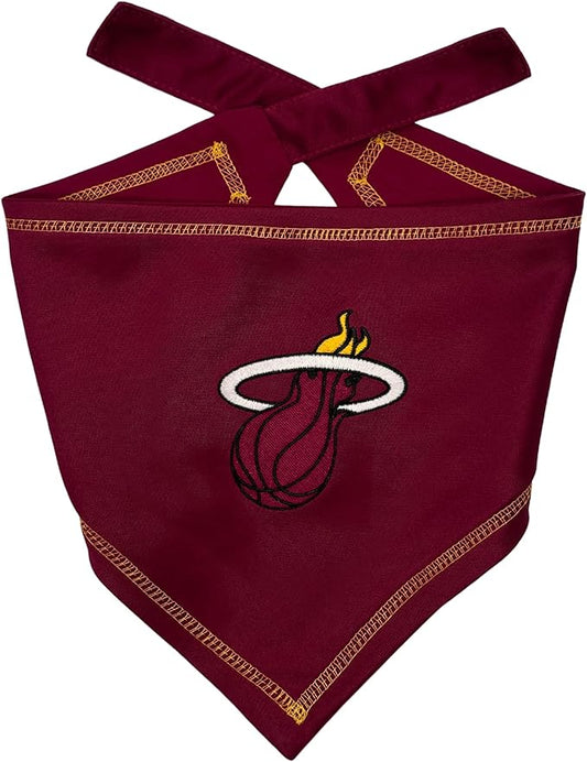 Pets First NBA Miami Heat TIE Bandana, Size Large/X-Large. Dog Bandana Scarf Bib by PETSFIRST